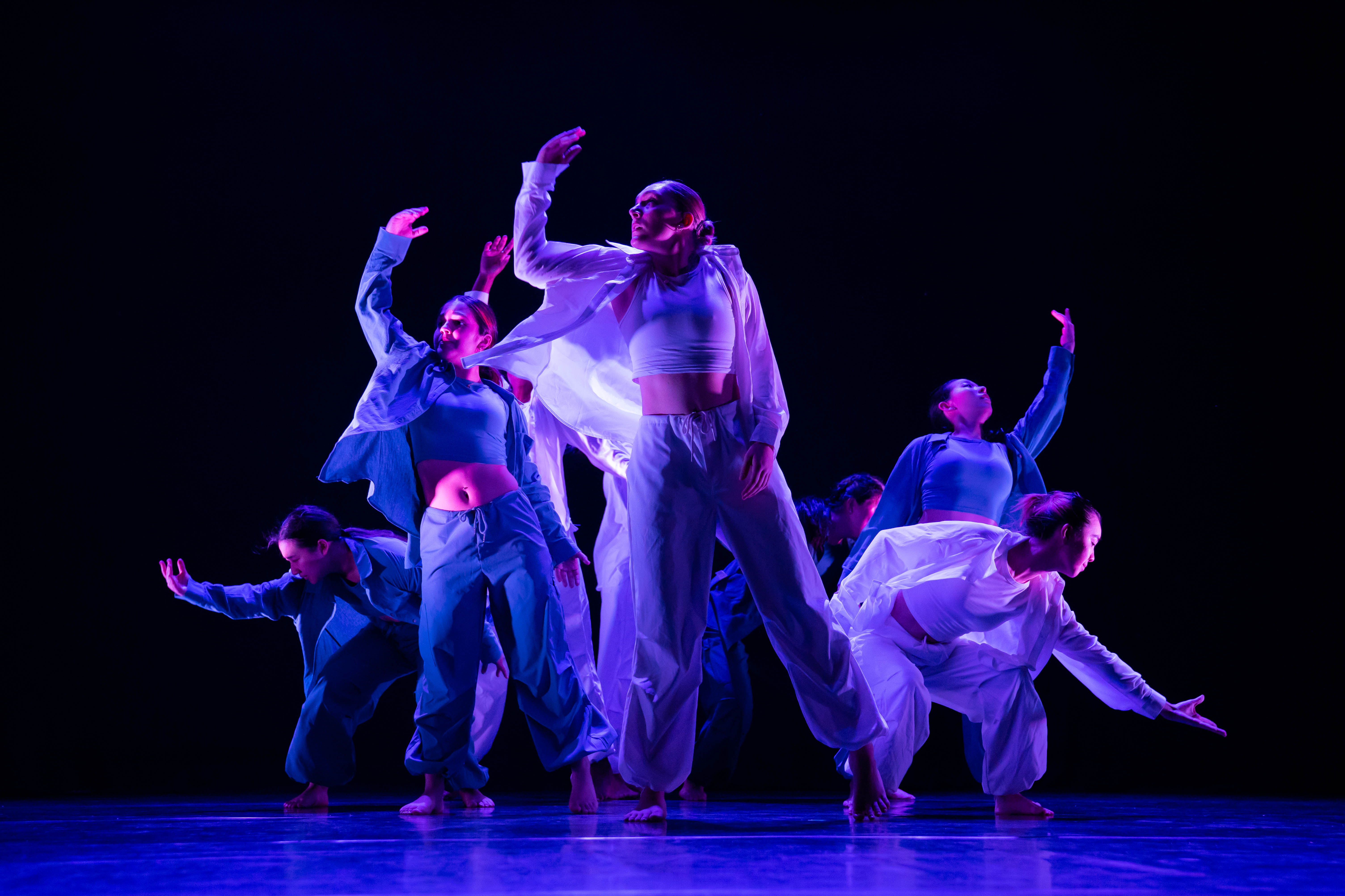 dancers in purple